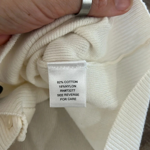 Croft & Barrow Button Down Cream Cardigan - Picture 6 of 6